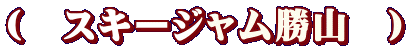 （　スキージャム勝山　）